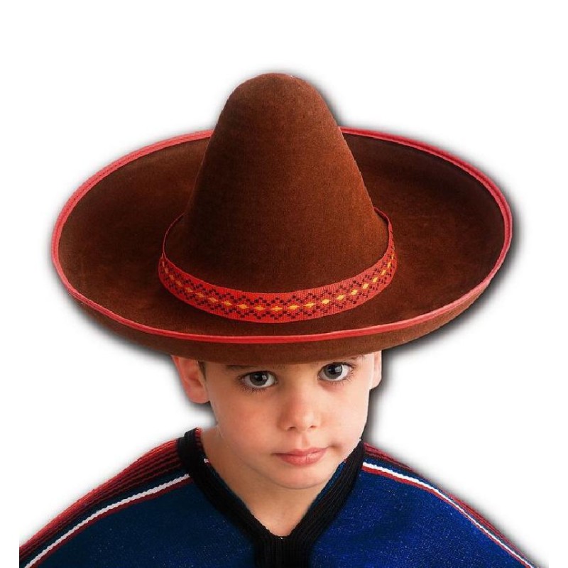 Carnival Toys - Cappello messicano bimbo in bifloccato marrone, 05560