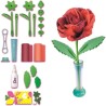 Clementoni Idea - 18877 Create Your Flowers, Kit Creativo per Comporre Fiori, con 2 Rose in Carta da Assemblare e Personalizzar