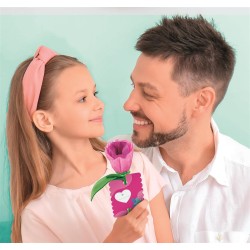 Clementoni Idea - 18878 Create Your Flowers, Kit Creativo per Comporre Fiori, con 2 Tulipani in Carta da Assemblare e Personali
