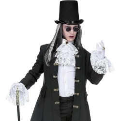 Widmann - Jabot con Gemma e Polsini in Pizzo, Accessorio Carnevale - Halloween, 07799