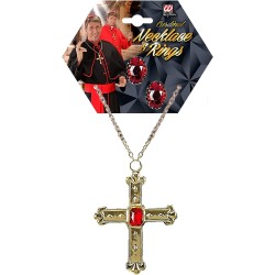 Widmann - Set Gioielli da Cardinale (Collana con Croce e 2 Anelli), 3076C