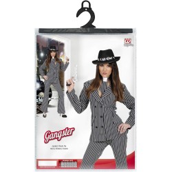 Widmann - Costume da Donna Gangster - Giacca, Pantaloni, Cravatta, in Taglia L, 72273