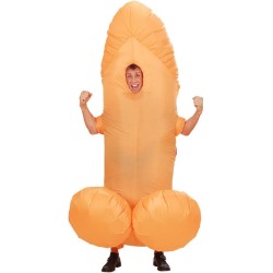 Widmann - Costume Gonfiabile da Pene Gigante - Travestimento Color Pelle, Accessori per Addio al Nubilato, 7556P