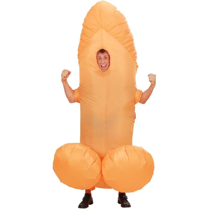Widmann - Costume Gonfiabile da Pene Gigante - Travestimento Color Pelle, Accessori per Addio al Nubilato, 7556P