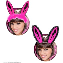 Widmann - Cerchietto Orecchie Coniglio Girls Night Out in 2 modelli assortiti, Donna, Rosa, 8850L