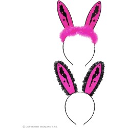 Widmann - Cerchietto Orecchie Coniglio Girls Night Out in 2 modelli assortiti, Donna, Rosa, 8850L