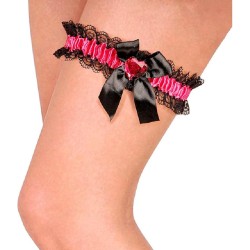 Widmann - Giarrettiera Fucsia con Fiocco e Gemma Cuore Fucsia, accessorio, 8863G