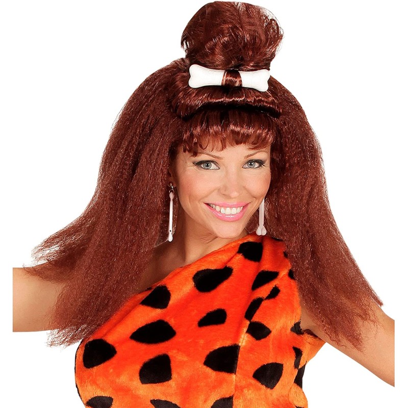 Widmann - Parrucca con Osso da Uomo o Donna Primitivo per Adulti, Taglia Unica, C6353