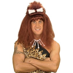 Widmann - Parrucca con Osso da Uomo o Donna Primitivo per Adulti, Taglia Unica, C6353
