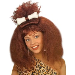 Widmann - Parrucca con Osso da Uomo o Donna Primitivo per Adulti, Taglia Unica, C6353