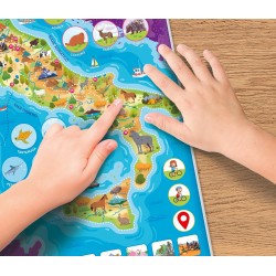 Clementoni Sapientino - 16690 Italia, Puzzle Magnetico, 4 Giochi in 1, 50+ Tessere Magnetiche, Scopri l Italia con le Tessere M