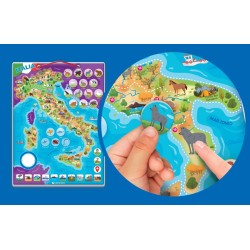 Clementoni Sapientino - 16690 Italia, Puzzle Magnetico, 4 Giochi in 1, 50+ Tessere Magnetiche, Scopri l Italia con le Tessere M