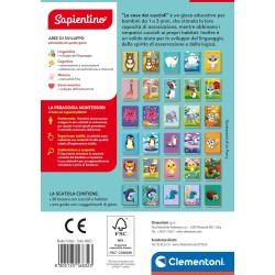 Clementoni Sapientino Baby Montessori - 16832 Le Case dei Cuccioli, Flashcards Educative, 48 Carte Tattili per Riconoscere Anim