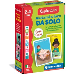 Clementoni Sapientino Montessori - 16834 Aiutami a Fare da Solo, Gioco Educativo con 48 Flashcards per Sviluppare Autonomia e C