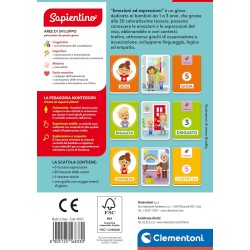 Clementoni Sapientino Baby Montessori - 16833 Carte Emozioni ed Espressioni, 30 Flashcards Tattili, Gioco Educativo per Scoprir