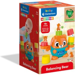 Clementoni Baby Montessori - 17493 Balancing Bear, Gioco Prima Infanzia per Bambini 18+ Mesi, Bilancia con Cubetti per Scoprire