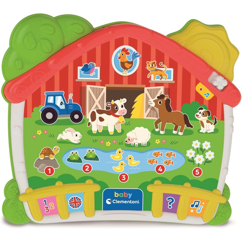 Baby Clementoni - 17516 La Fattoria Canta e Impara, Gioco Educativo, Centro attività con 4 modalità di Gioco per Imparare Numer
