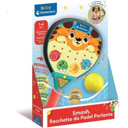 Clementoni Baby - 17548 Smash Racchetta da Padel parlante, Racchetta Educativa, Interattiva e Parlante, Stimola Lo Sviluppo Sen