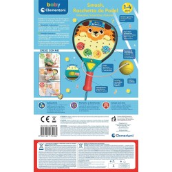 Clementoni Baby - 17548 Smash Racchetta da Padel parlante, Racchetta Educativa, Interattiva e Parlante, Stimola Lo Sviluppo Sen