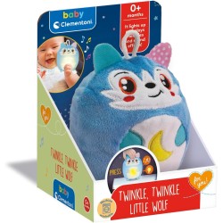Clementoni Baby for You - 17554 Twinkle Little Wolf, Luce Notturna per Bambini, Gioco Prima Infanzia da 0 Mesi+, Lupo con Luci 