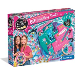Clementoni Crazy Chic - 18199 BFF Jewellery Studio, Kit per la Creazione di Gioielli, Set Completo per la Costruzione dei Gioie