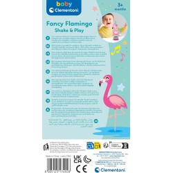 Clementoni Baby 17492 Fancy Flamingo, Sonaglino Interattivo Fenicottero con Melodie, Bambini 3 Mesi+, Sonaglio con Palline, Eff