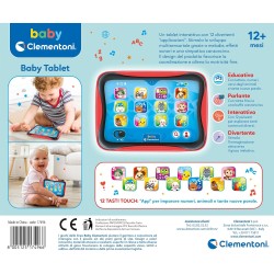 Clementoni Baby 17496 Baby Tablet, Gioco Interattivo con Luci e Suoni, Bambini 12-36 Mesi, Insegna Numeri, Lettere, Animali e C