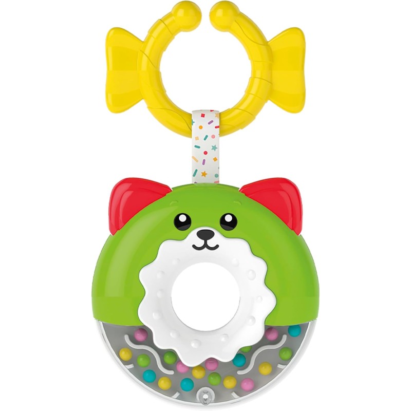 Baby Clementoni - 17504 Sonaglino Ciambella Neonato 3+ Mesi, Gioco Prima Infanzia, Stimola lo Sviluppo Multisensoriale e la Man