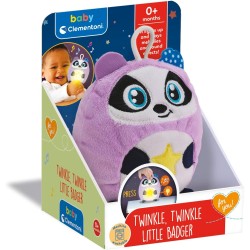 Clementoni Baby for You -  17556 Twinkle Little Badger, Luce Notturna per Bambini, Gioco Prima Infanzia da 0 Mesi+, Tasso con L