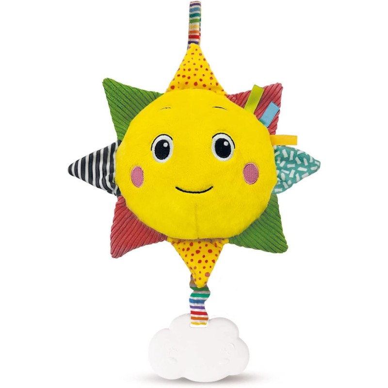 Baby Clementoni for You - 17795 Soft Sun Carillon, Giocattolo Musicale per Neonati 0+ Mesi, per Culla e Passeggino, in Morbido 