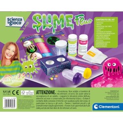 Clementoni Scienza e Gioco Lab - 19397 Slime Fluo, Kit di Esperimenti per Bambini 8+, Laboratorio per Creare Slime Fluorescenti
