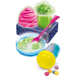 Clementoni Scienza e Gioco Lab - 19397 Slime Fluo, Kit di Esperimenti per Bambini 8+, Laboratorio per Creare Slime Fluorescenti