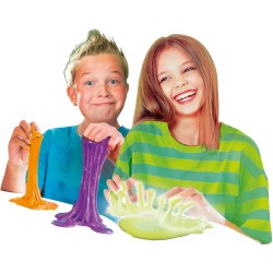 Clementoni Scienza e Gioco Lab - 19397 Slime Fluo, Kit di Esperimenti per Bambini 8+, Laboratorio per Creare Slime Fluorescenti