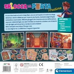 Clementoni - 16826 Sblocca la Porta Freetime, Gioco da Tavolo, Escape Room, Ambientata in 3 Luoghi Divertenti, 1-6 Giocatori