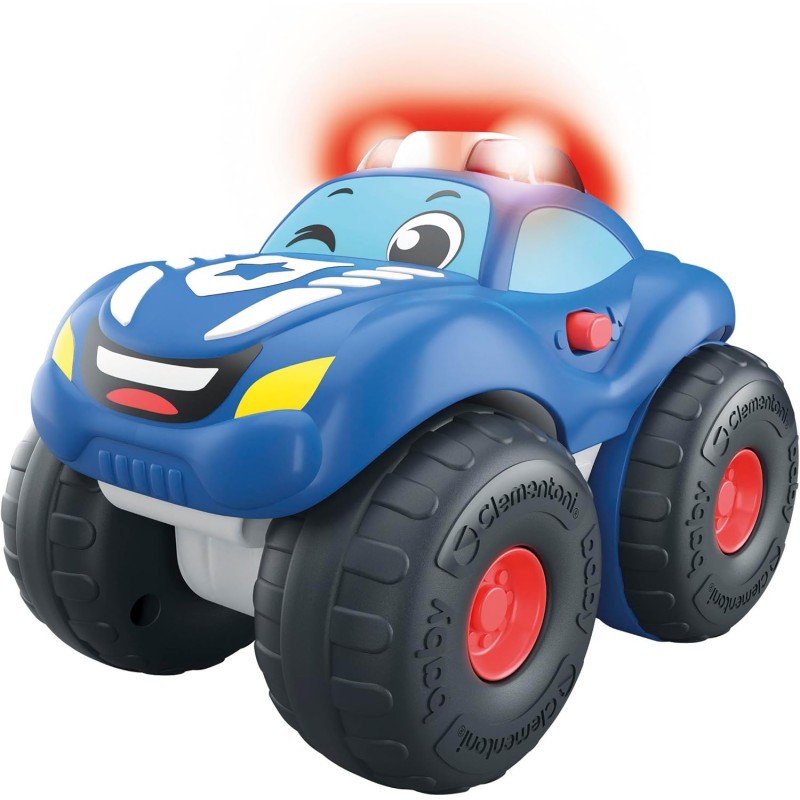 Baby Clementoni - 17501 Elia Auto della Polizia, Macchinina Bambino 1-4 Anni, Gioco Prima Infanzia, Macchina con Suoni e Sirene