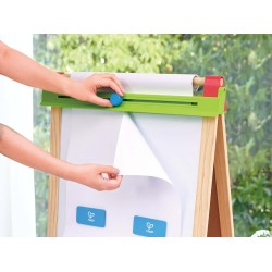 Hape - Cavalletto Piccoli artisti, Cavalletto Creativo in Legno a Due Facce, Altezza Regolabile per Bambini
