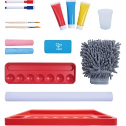 Hape - Cavalletto Piccoli artisti, Cavalletto Creativo in Legno a Due Facce, Altezza Regolabile per Bambini