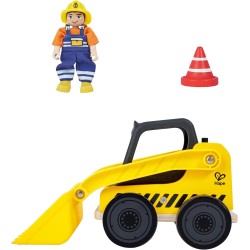 Hape - Camion di carico Giocattolo per Bambini, Grande Pala Flessibile e Accessori da Cantiere, Adatto dai 3 Anni