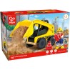 Hape - Camion di carico Giocattolo per Bambini, Grande Pala Flessibile e Accessori da Cantiere, Adatto dai 3 Anni