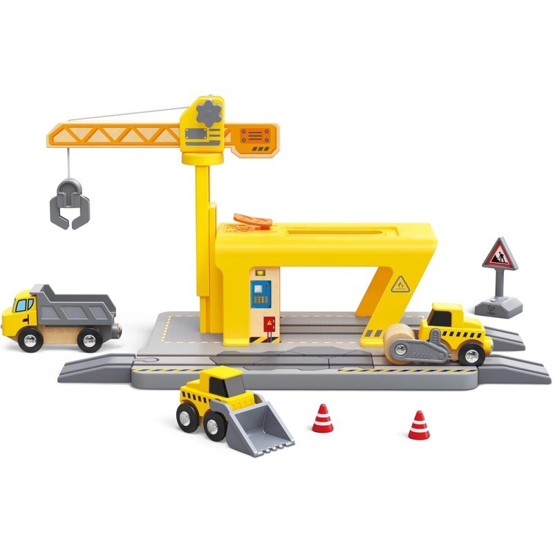 Hape - Gru ferroviaria da Costruzione Bambini | Set espandibile per Giochi creativi