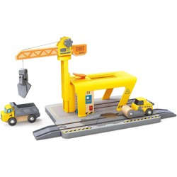 Hape - Gru ferroviaria da Costruzione Bambini | Set espandibile per Giochi creativi