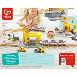 Hape - Gru ferroviaria da Costruzione Bambini | Set espandibile per Giochi creativi