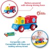 Hape - E3820 Piccola locomotiva con pulsante, alimentazione a batterie, gioco adatto per bambini, colori Rosso, Giallo e Blu