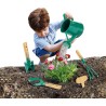 Hape Nature Fun - Set da Giardinaggio: annaffiatoio, spatola, rastrello e minivanga in Ferro e bambù per Piccoli giardinieri da