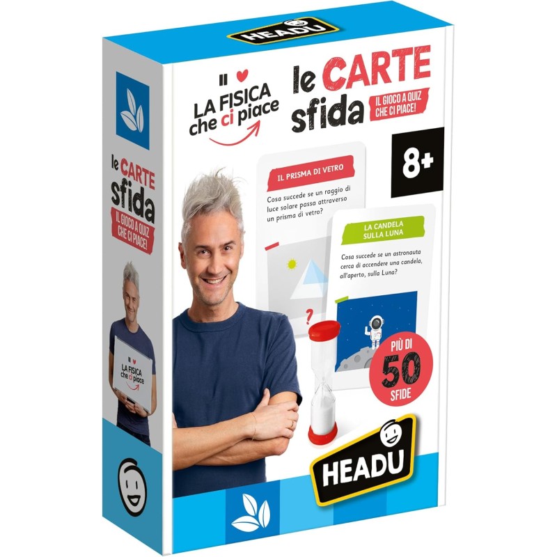 Headu - LA FISICA CHE CI PIACE. Carte Sfida: Il gioco a quiz che ci piace! IT57472 Gioco Educativo Per Bambini dagli 8 anni in 