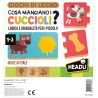 Headu - Cosa Mangiano i Cuccioli - Logica e Manualità per i piccoli | Gioco Educativo 2-4 Anni - Giochi in Lengo, Attività Dida
