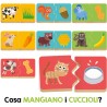 Headu - Cosa Mangiano i Cuccioli - Logica e Manualità per i piccoli | Gioco Educativo 2-4 Anni - Giochi in Lengo, Attività Dida