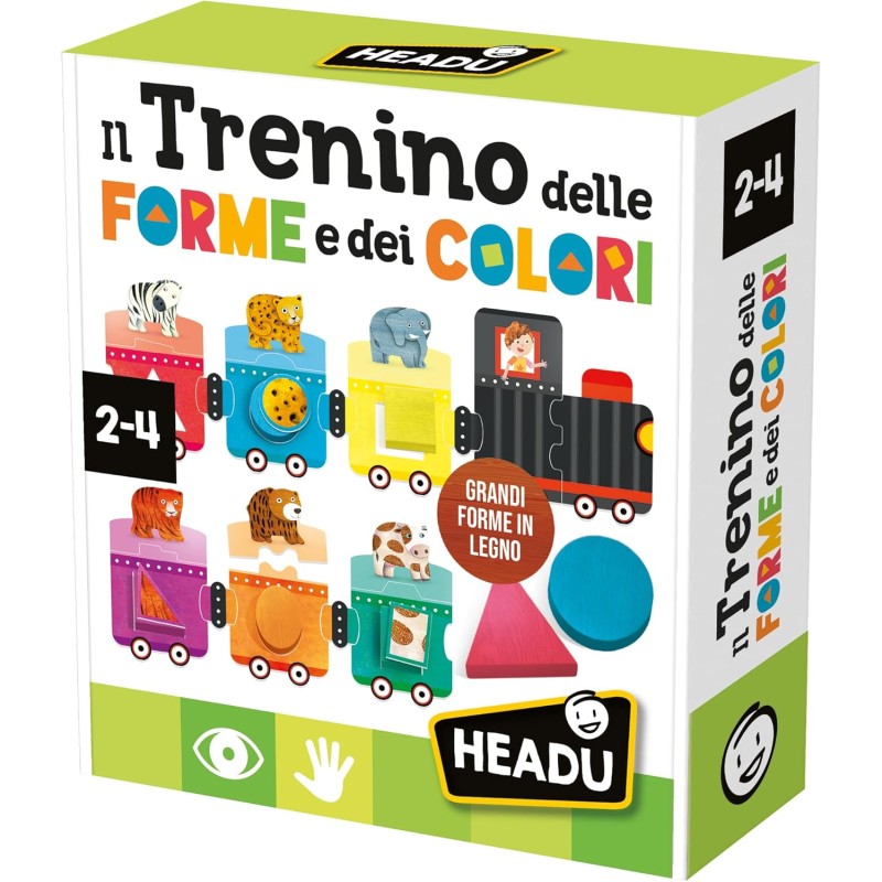 Headu - Trenino delle Forme e dei Colori - Associa, Incastra e Gioca! - Un Gioco Educativo dai 2 ai 4 anni | IT61107