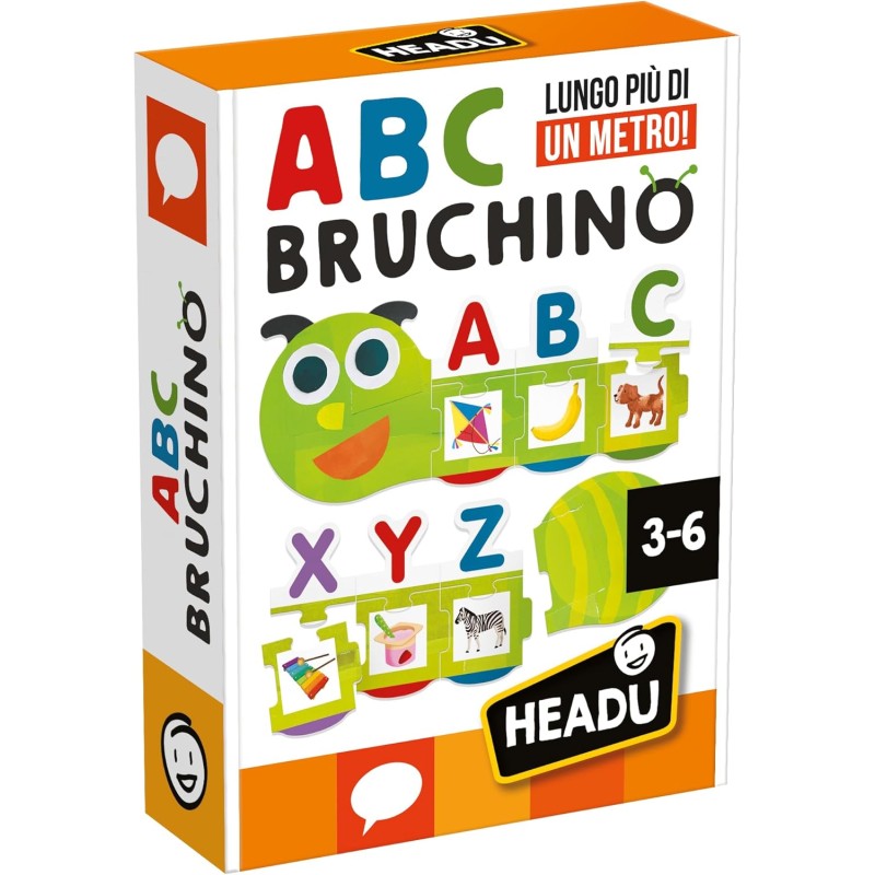 Headu - Bruchino ABC, Autocorrettivo e Lungo più di un Metro!, Un Gioco Educativo per Bambini dai 3 ai 6 anni