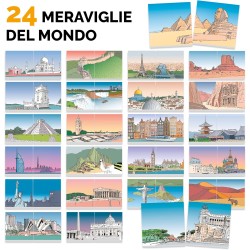 Ludic - Quo Vadis - Il Gioco delle Meraviglie del Mondo - da 2 a 6 Giocatori, Anni 8+, Un Gioco di Memoria, Cultura Generale e 